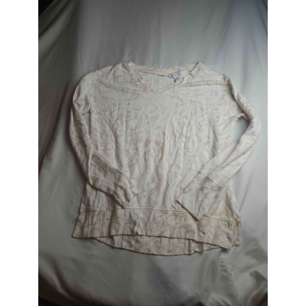 Athleta Sweatshirt Womens Small Pink Paisley Loungewear Athleisure Streetwear